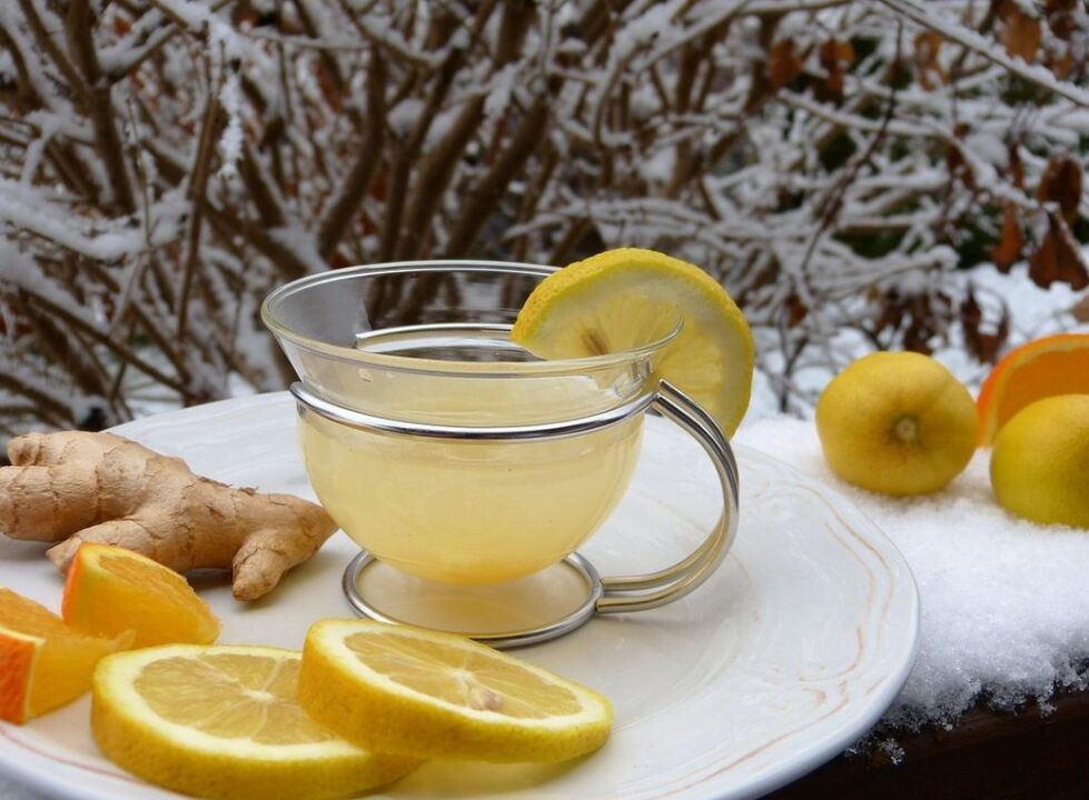 tea with lemon based on ginger potency